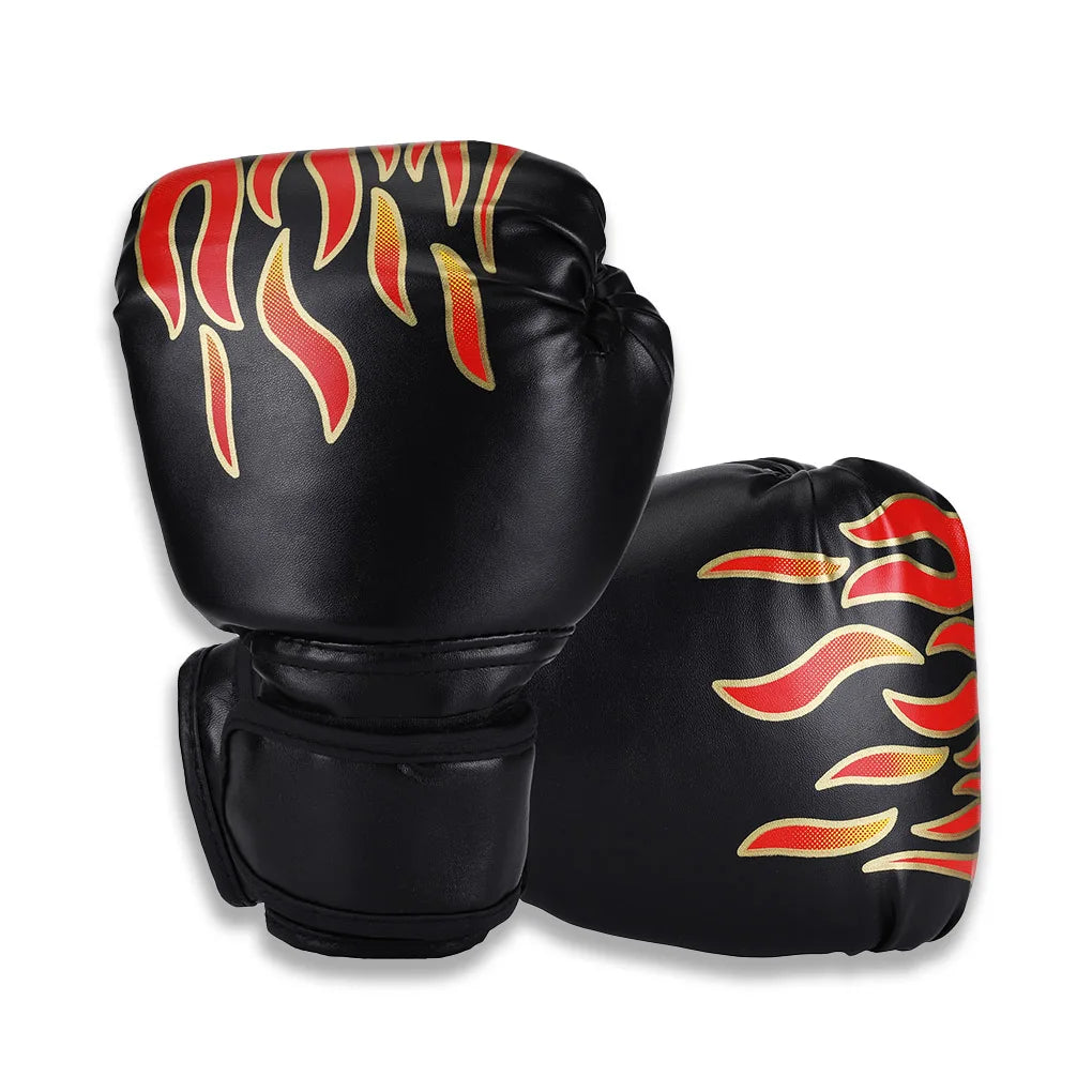 Kids Boxing Gloves Children Punching Training Sparring Comfortable Adjustable Fighting Mitts Hand Protector Black