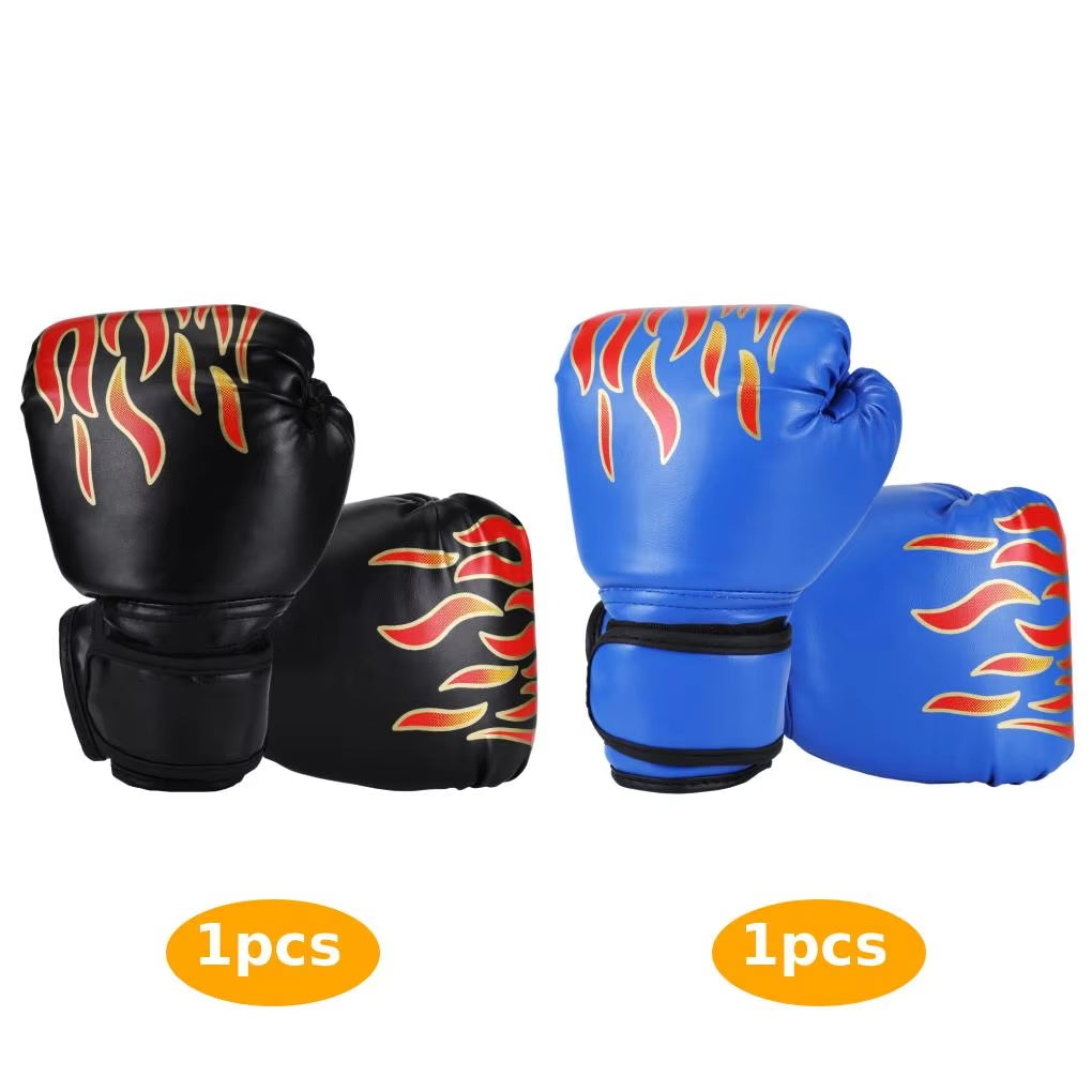 Kids Boxing Gloves Children Punching Training Sparring Comfortable Adjustable Fighting Mitts Hand Protector Black