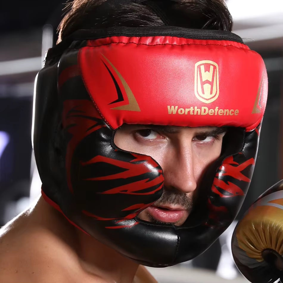 Kick Boxing Helmet Men Women PU Karate Muay Thai Guantes De Boxeo Free Fight MMA Sanda Training Adult Kid Equipment