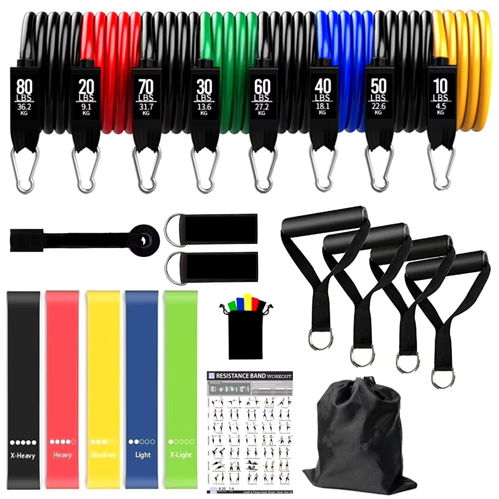 Resistance Bands Set Indoor Multifunctional Latex Elastic Cord Fitness Training Chest Full Body Workout Equipments for Home Gym