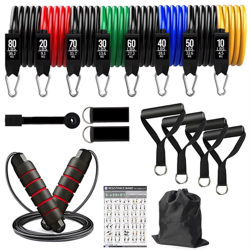 Resistance Bands Set Indoor Multifunctional Latex Elastic Cord Fitness Training Chest Full Body Workout Equipments for Home Gym