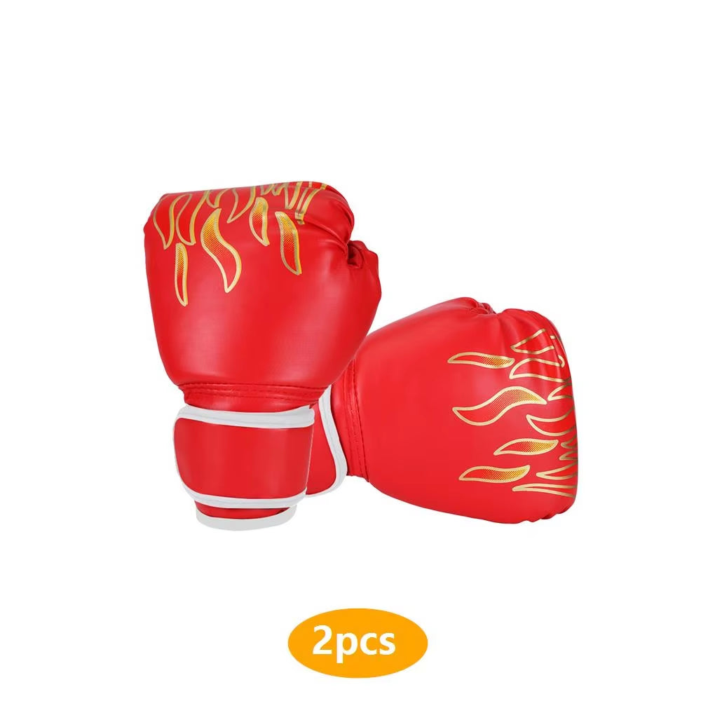 Kids Boxing Gloves Children Punching Training Sparring Comfortable Adjustable Fighting Mitts Hand Protector Black