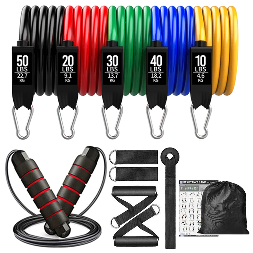 Resistance Bands Set Indoor Multifunctional Latex Elastic Cord Fitness Training Chest Full Body Workout Equipments for Home Gym
