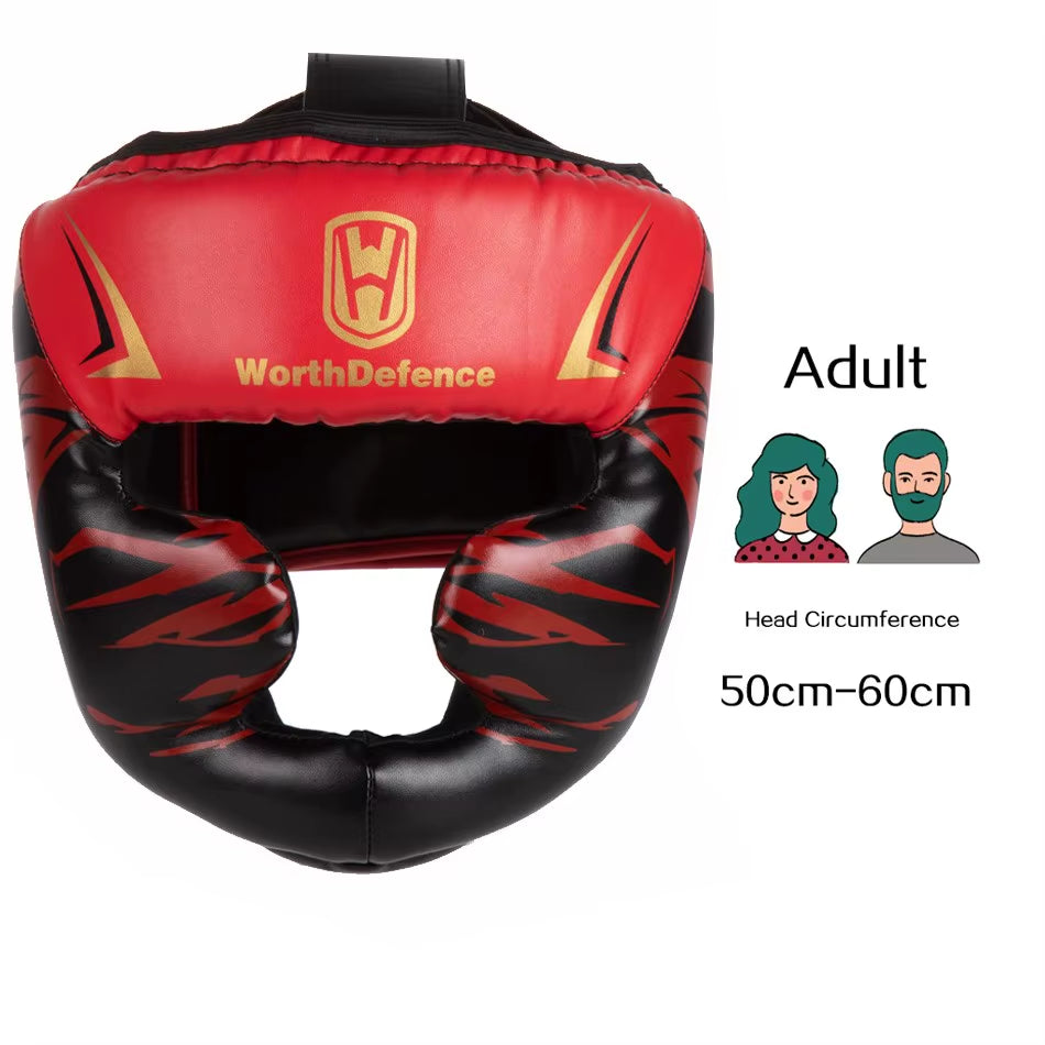 Kick Boxing Helmet Men Women PU Karate Muay Thai Guantes De Boxeo Free Fight MMA Sanda Training Adult Kid Equipment