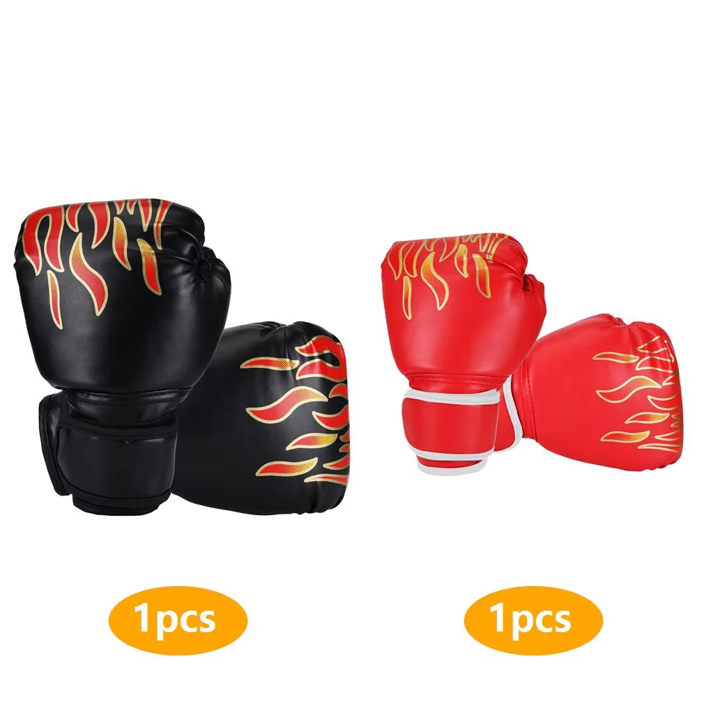 Kids Boxing Gloves Children Punching Training Sparring Comfortable Adjustable Fighting Mitts Hand Protector Black