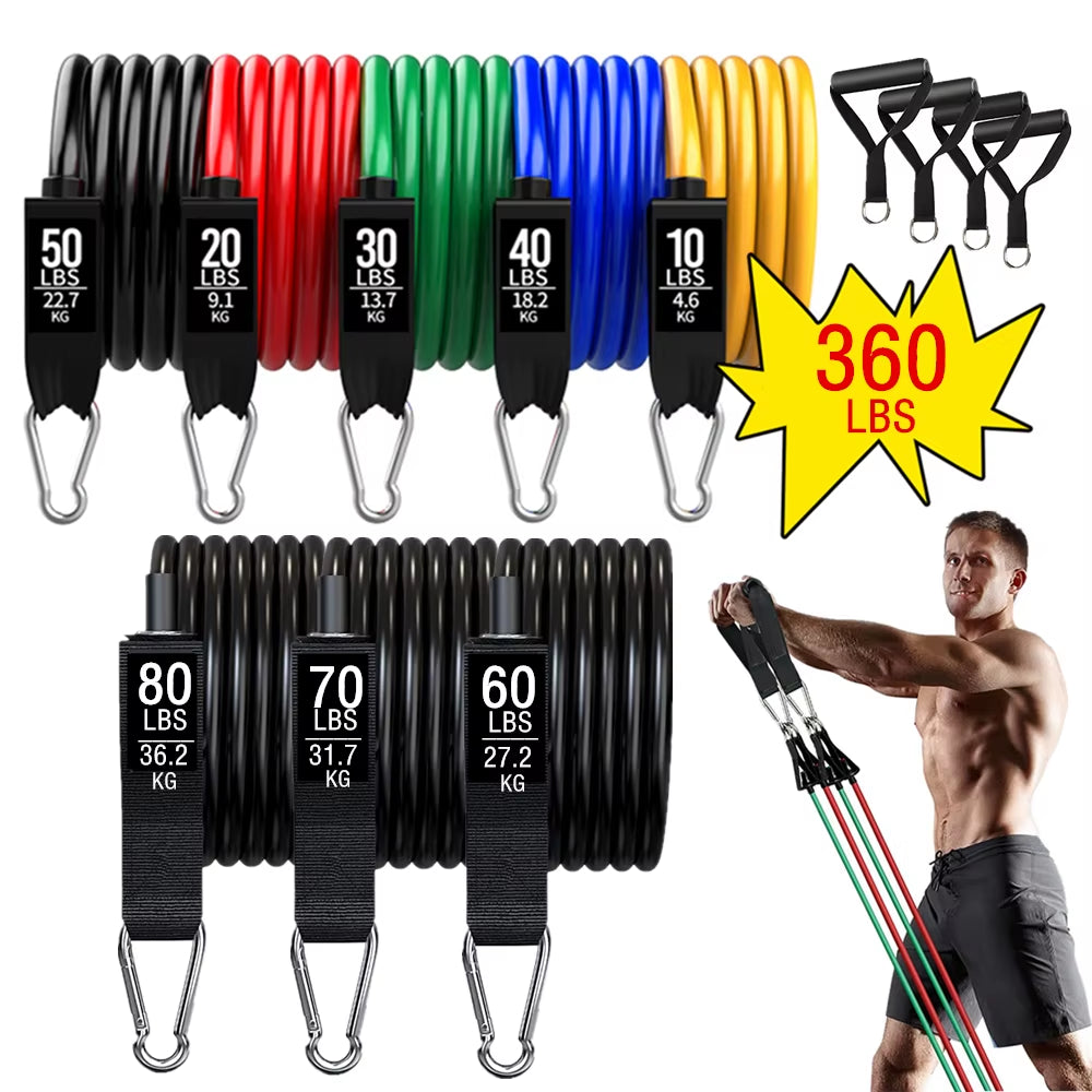 Resistance Bands Set Indoor Multifunctional Latex Elastic Cord Fitness Training Chest Full Body Workout Equipments for Home Gym