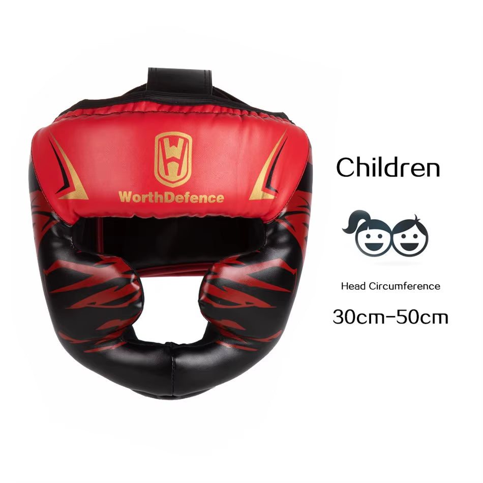 Kick Boxing Helmet Men Women PU Karate Muay Thai Guantes De Boxeo Free Fight MMA Sanda Training Adult Kid Equipment