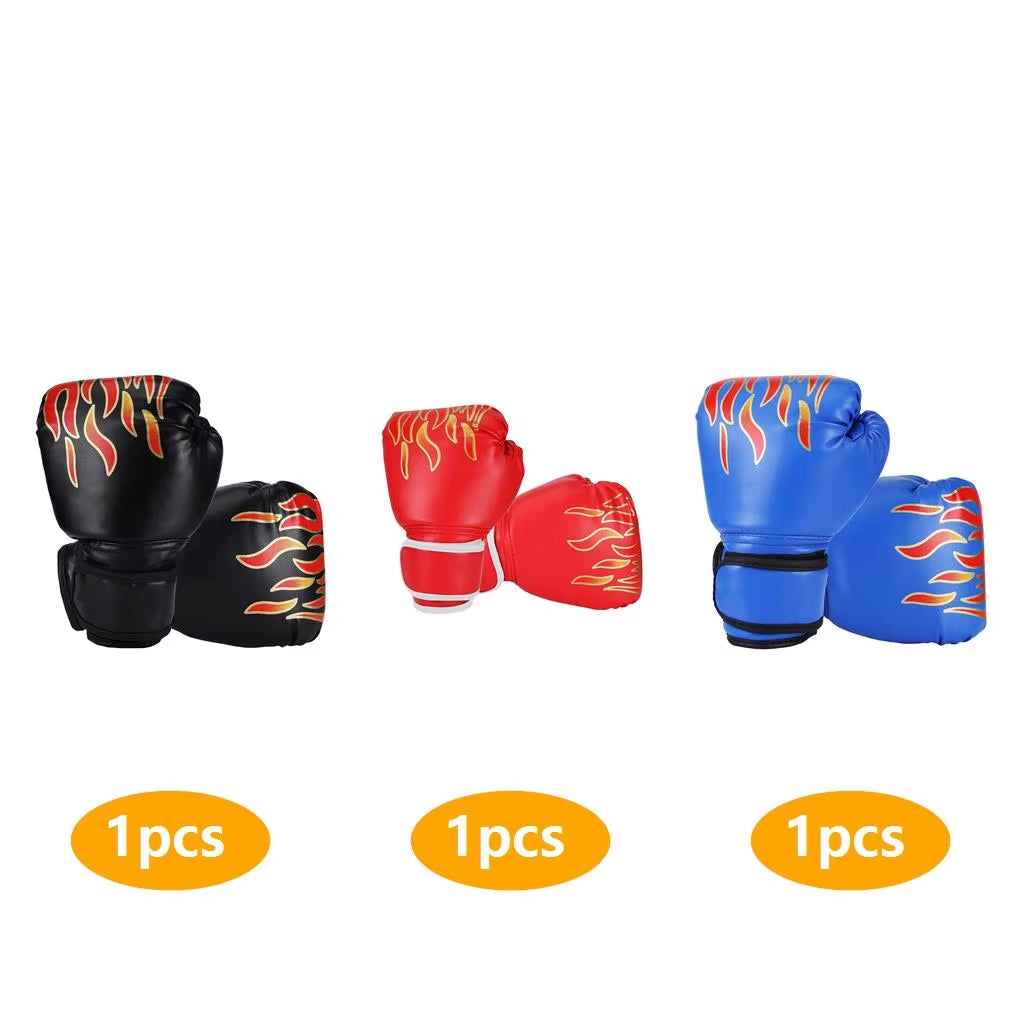 Kids Boxing Gloves Children Punching Training Sparring Comfortable Adjustable Fighting Mitts Hand Protector Black