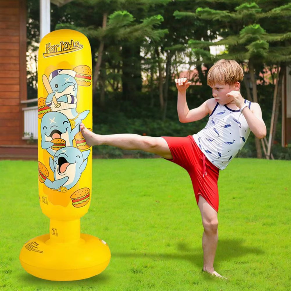 Children Tumbler Inflatable Punching Bag Gym Fitness Boxing Training Kids Sandbag Home Gym Fitness Boxing Fight Training Toy
