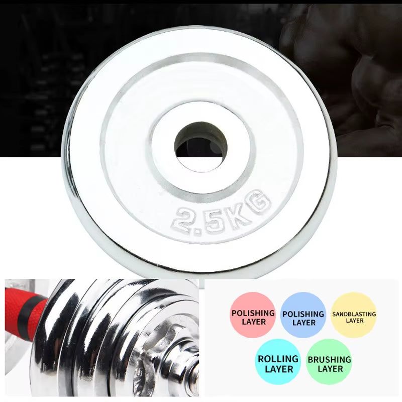 15KG Adjustable Weight Dumbbells Fitness Dumbbell Electroplating Weight Bars Gym Dumbbells Barbell Set for Men Body Building Hot