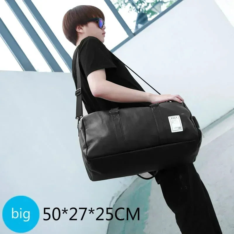Gym Bag Leather Sports Bags Dry Wet Bags for Men Women Training for Shoes Fitness Yoga Travel Luggage Shoulder Sport Bag