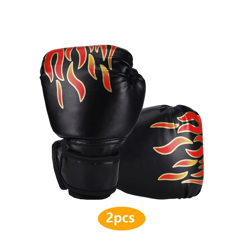 Kids Boxing Gloves Children Punching Training Sparring Comfortable Adjustable Fighting Mitts Hand Protector Black