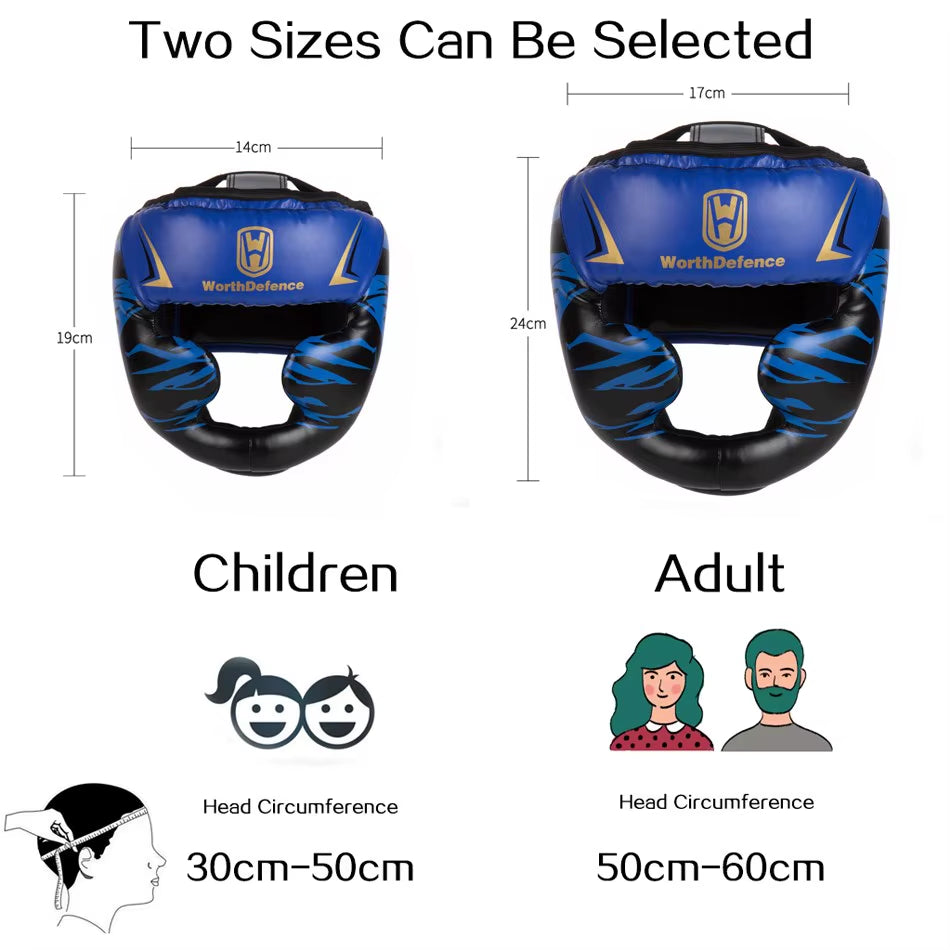 Kick Boxing Helmet Men Women PU Karate Muay Thai Guantes De Boxeo Free Fight MMA Sanda Training Adult Kid Equipment