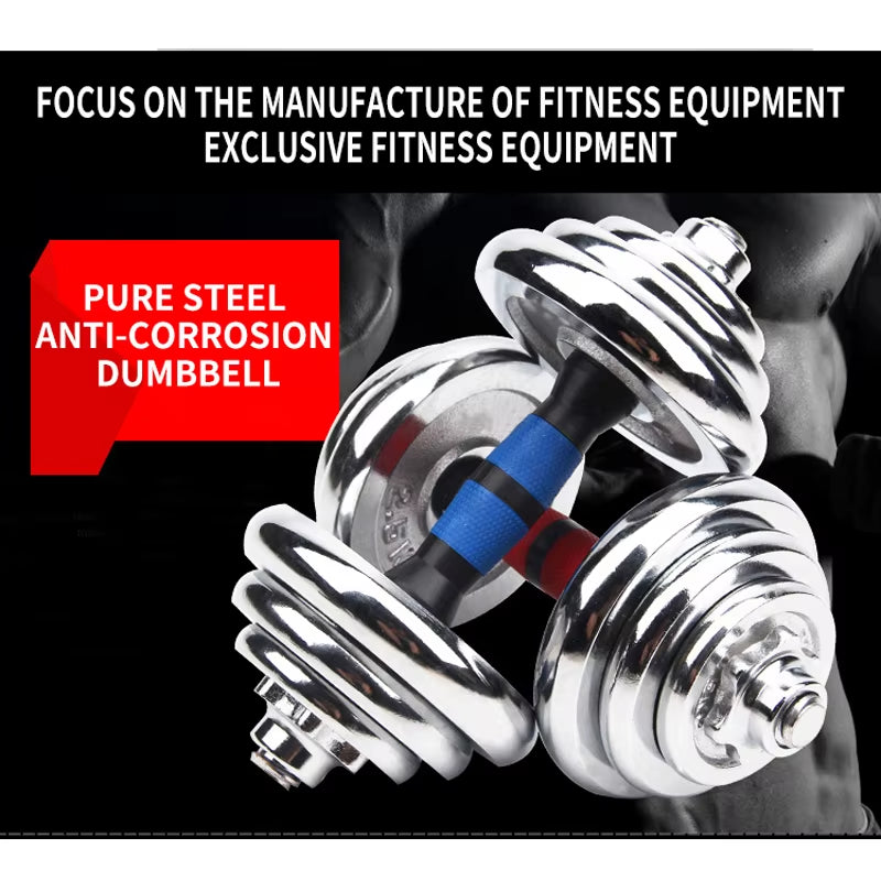 15KG Adjustable Weight Dumbbells Fitness Dumbbell Electroplating Weight Bars Gym Dumbbells Barbell Set for Men Body Building Hot