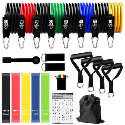 Resistance Bands Set Indoor Multifunctional Latex Elastic Cord Fitness Training Chest Full Body Workout Equipments for Home Gym