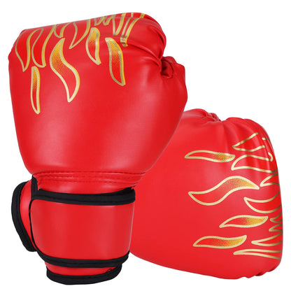 Kids Boxing Gloves Children Punching Training Sparring Comfortable Adjustable Fighting Mitts Hand Protector Black