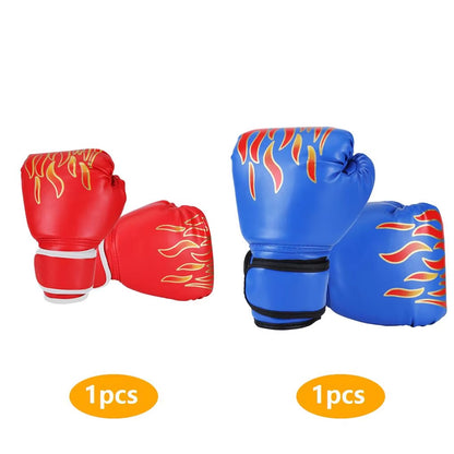 Kids Boxing Gloves Children Punching Training Sparring Comfortable Adjustable Fighting Mitts Hand Protector Black