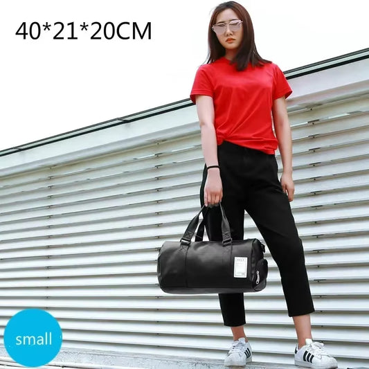 Gym Bag Leather Sports Bags Dry Wet Bags for Men Women Training for Shoes Fitness Yoga Travel Luggage Shoulder Sport Bag
