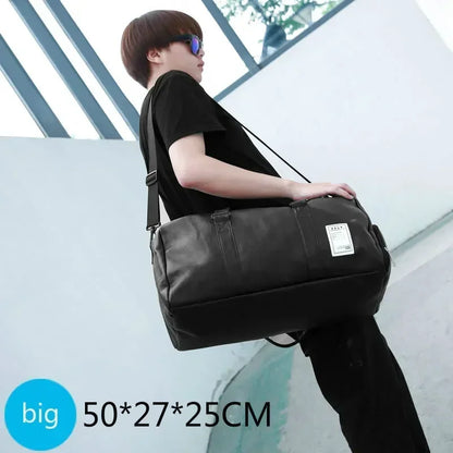 Gym Bag Leather Sports Bags Dry Wet Bags for Men Women Training for Shoes Fitness Yoga Travel Luggage Shoulder Sport Bag