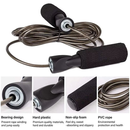 1Pc Adjustable Length Steel Wire Jump Rope Speed Skipping Workout Fitness Kids Adults Sport Portable Exercise Training Equipment